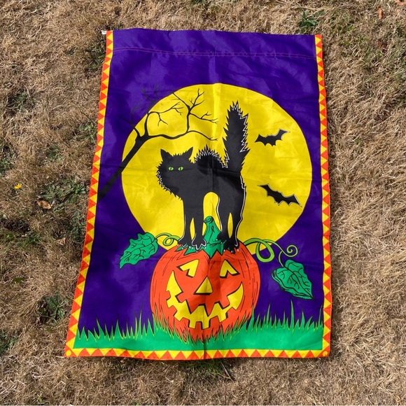 90s Halloween Black Cat Flag - Picture 1 of 10